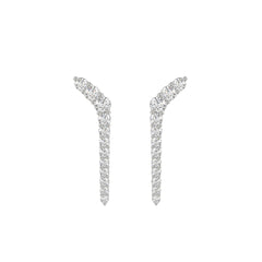 14K WHITE GOLD 1/2CT ROUND DIAMOND LADIES EARRINGS