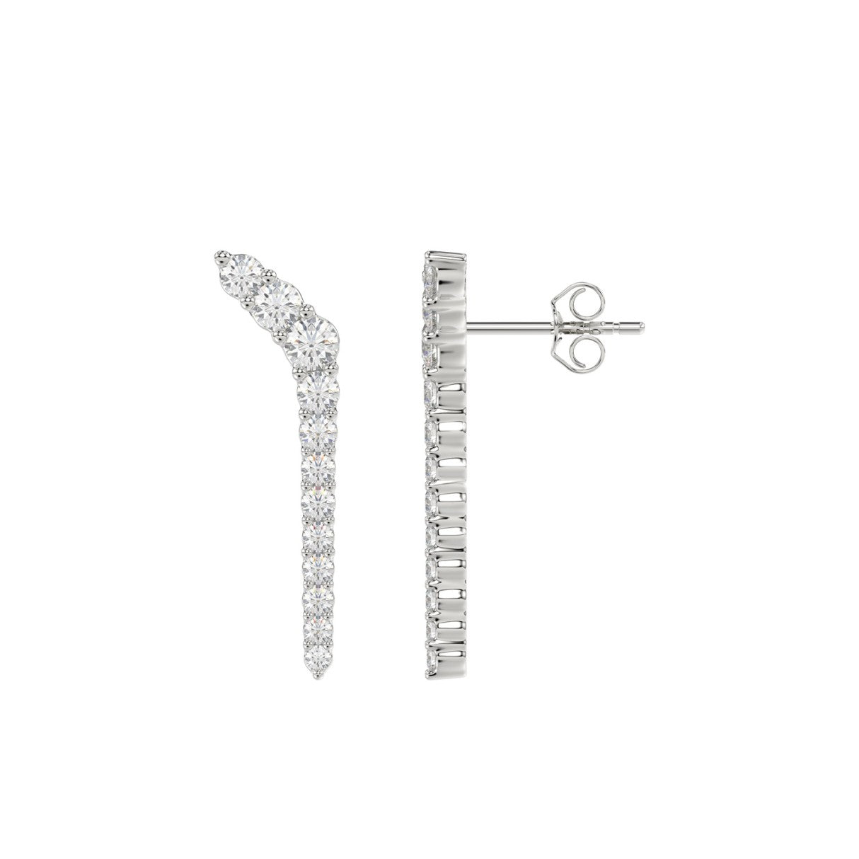 14K WHITE GOLD 1/2CT ROUND DIAMOND LADIES EARRINGS