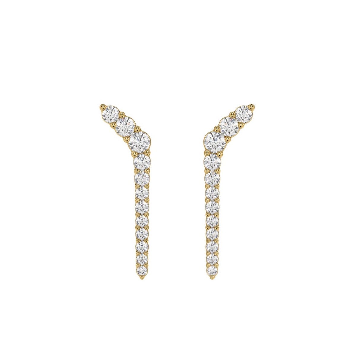 10K Yellow Gold 1/2 Ct Round Lab Brown Diamond Elegant Ladies Fine Jewelry Fashion Earrings (Color F-G -Clarity Vs1/Vs2)