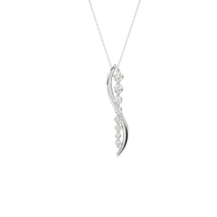 10K White Gold 3/8 Ct Round Lab-Grown Diamond Pendant With Chain Women Fancy Fashion Jewelry (Color F-G -Clarity Vs1/Vs2)