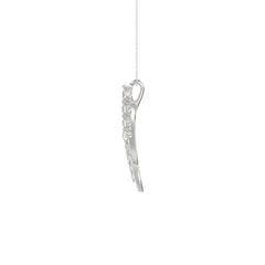 10K White Gold 3/8 Ct Round Lab-Grown Diamond Pendant With Chain Women Fancy Fashion Jewelry (Color F-G -Clarity Vs1/Vs2)