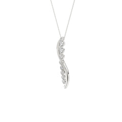 10K White Gold 3/8 Ct Round Lab-Grown Diamond Pendant With Chain Women Fancy Fashion Jewelry (Color F-G -Clarity Vs1/Vs2)