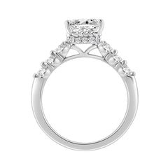 14K WHITE GOLD 4.00CT ROUND/OVAL/MARQUISE DIAMOND LADIES RING (CENTER STONE OVAL DIAMOND 3CT)