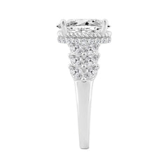 14K WHITE GOLD 4.00CT ROUND/OVAL/MARQUISE DIAMOND LADIES RING (CENTER STONE OVAL DIAMOND 3CT)