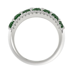 14K WHITE GOLD 4.00CT ROUND DIAMOND LADIES RING (CENTER STONE ROUND EMERALD DIAMOND 3 1/2CT)