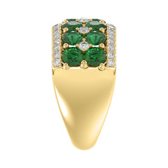 14K YELLOW GOLD 4.00CT ROUND DIAMOND LADIES RING (ROUND EMERALD DIAMOND 3 1/2CT)