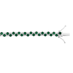 14K WHITE GOLD 8.00CT BAGUETTE/ROUND DIAMOND LADIES BRACELET (GREEN EMERALD ROUND DIAMOND 6 5/8CT)