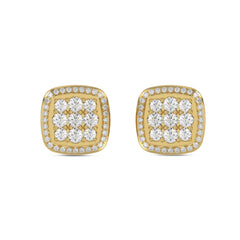 10K YELLOW GOLD 3/4CT ROUND DIAMOND LADIES EARRINGS