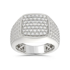 10K WHITE GOLD 1.00CT ROUND DIAMOND MEN'S RING