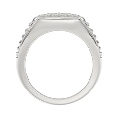 10K WHITE GOLD 1.00CT ROUND DIAMOND MEN'S RING