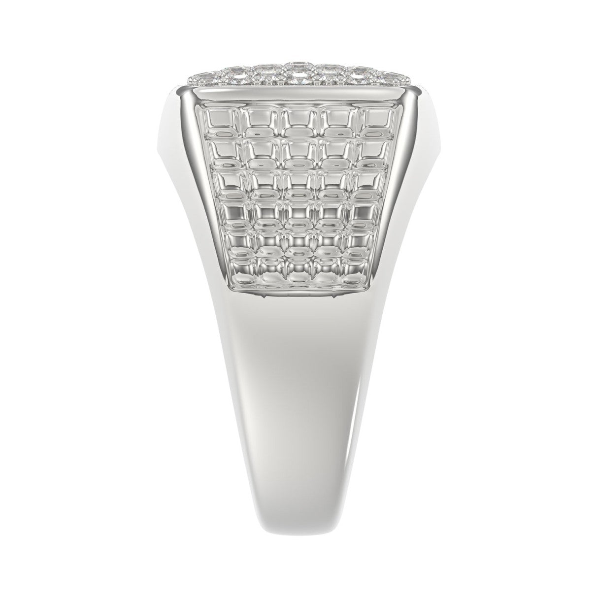 10K WHITE GOLD 1.00CT ROUND DIAMOND MEN'S RING