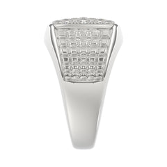 10K WHITE GOLD 1.00CT ROUND DIAMOND MEN'S RING