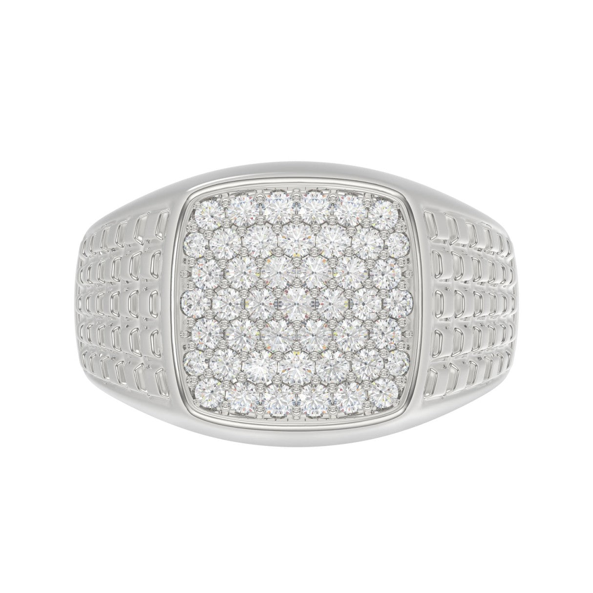 10K WHITE GOLD 1.00CT ROUND DIAMOND MEN'S RING