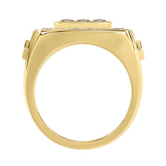 10K YELLOW GOLD 2.00CT ROUND DIAMOND MEN'S RING