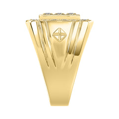 10K YELLOW GOLD 2.00CT ROUND DIAMOND MEN'S RING
