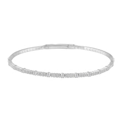 9K WHITE GOLD 1/5CT ROUND DIAMOND LADIES BANGLE