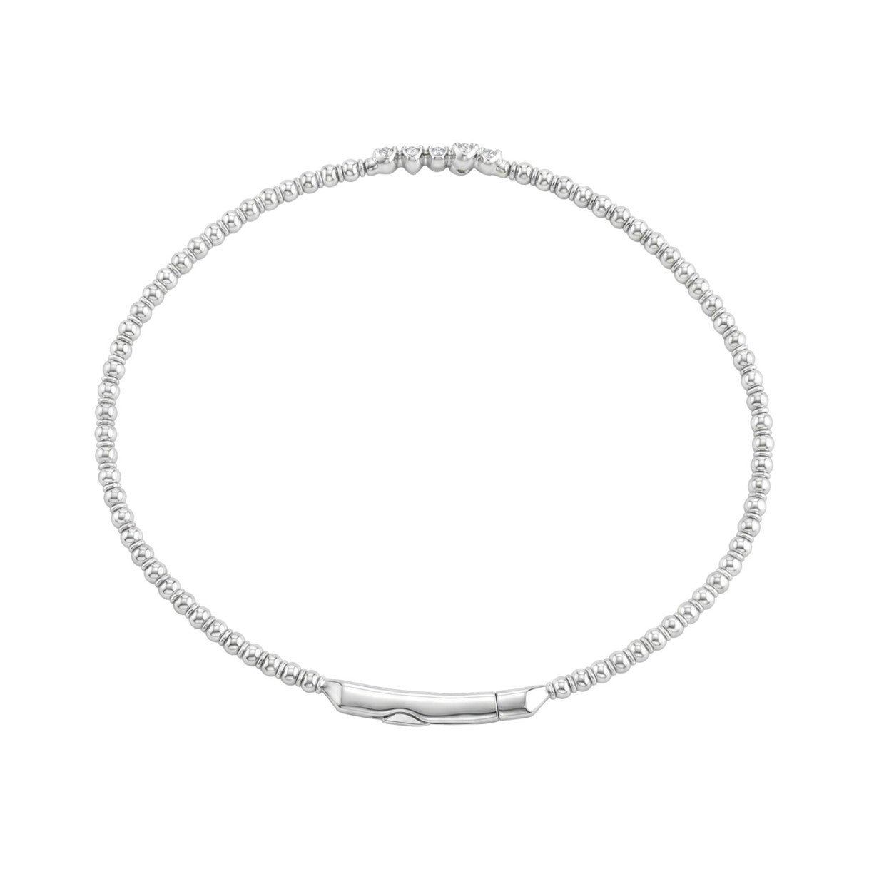 9K WHITE GOLD 1/6CT ROUND DIAMOND LADIES BANGLE