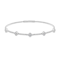 9K WHITE GOLD 3/8CT ROUND DIAMOND LADIES BANGLE