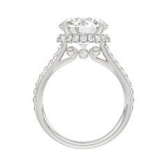 14K WHITE GOLD 4 1/2CT ROUND DIAMOND LADIES RING (CENTER STONE ROUND DIAMOND 4CT)