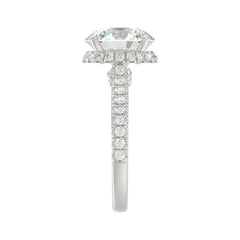 14K WHITE GOLD 4 1/2CT ROUND DIAMOND LADIES RING (CENTER STONE ROUND DIAMOND 4CT)