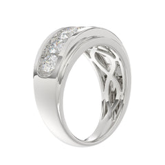 14K WHITE GOLD 2.00CT ROUND DIAMOND MEN'S BAND