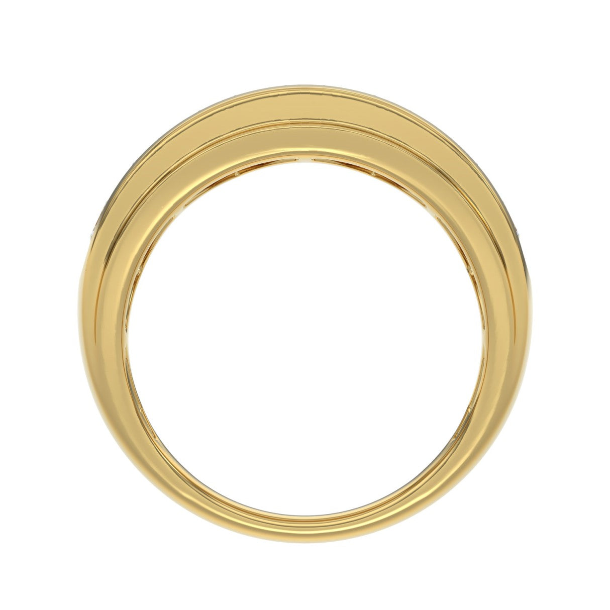 14K YELLOW GOLD 2.00CT ROUND DIAMOND MEN'S BAND