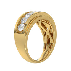 14K YELLOW GOLD 2.00CT ROUND DIAMOND MEN'S BAND