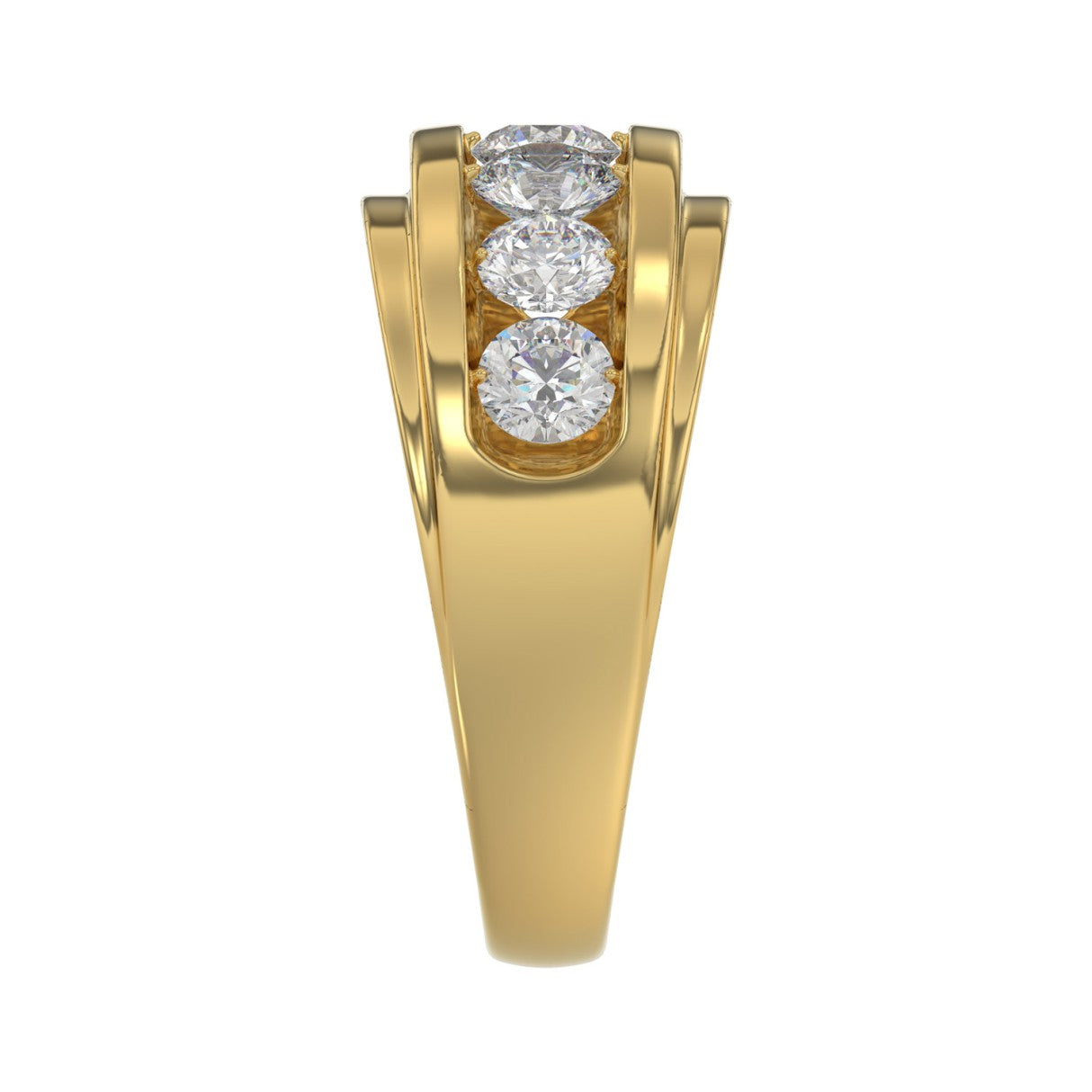 14K YELLOW GOLD 2.00CT ROUND DIAMOND MEN'S BAND