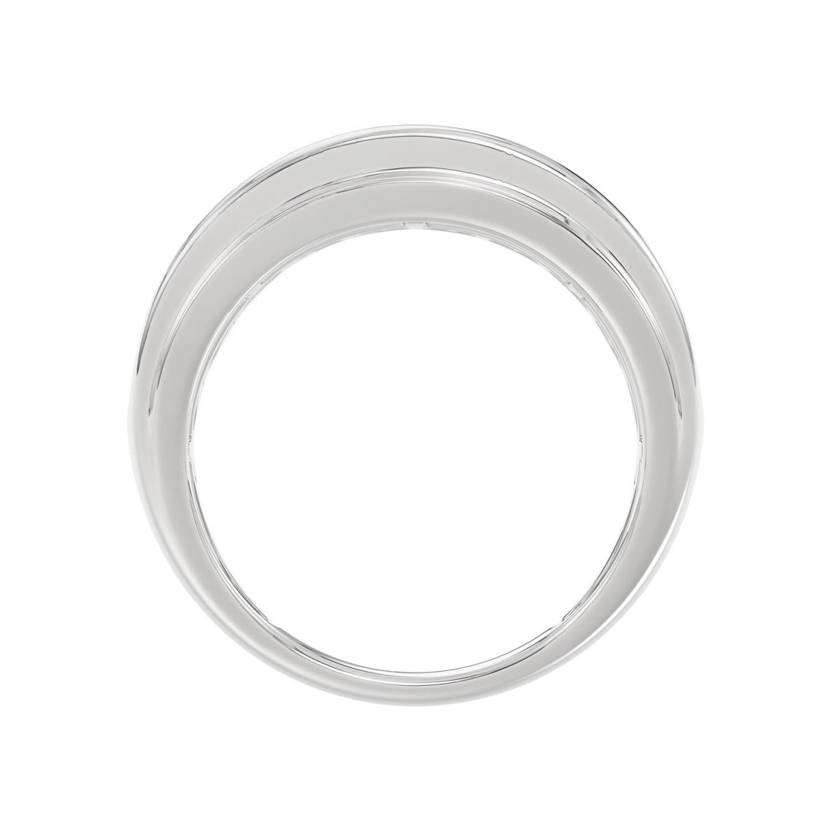 14K WHITE GOLD 3.00CT ROUND DIAMOND MEN'S BAND