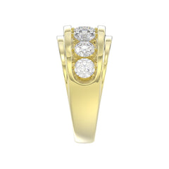 14K YELLOW GOLD 3.00CT ROUND DIAMOND MEN'S BAND