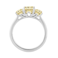 14K WHITE GOLD 2 1/2CT YELLOW RADIANT DIAMOND LADIES RING (CENTER STONE YELLOW RADIANT DIAMOND 1 1/2CT)