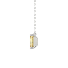 14K WHITE GOLD 1.00CT YELLOW RADIANT DIAMOND LADIES PENDANT