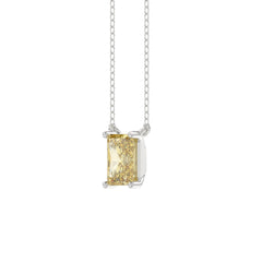 14K WHITE GOLD 1.00CT YELLOW RADIANT DIAMOND LADIES PENDANT