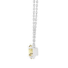 14K WHITE GOLD 1.00CT YELLOW OVAL DIAMOND LADIES PENDANT