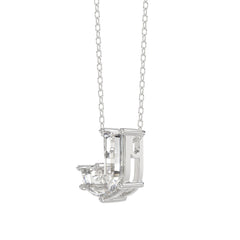 14K WHITE GOLD 7/8CT FANCY CUT ALPHABET DIAMOND LADIES PENDANT WITH CHAIN
