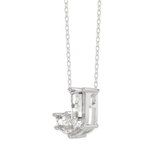 14K WHITE GOLD 7/8CT FANCY CUT ALPHABET DIAMOND LADIES PENDANT WITH CHAIN