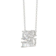 14K WHITE GOLD 1 3/4CT FANCY CUT ALPHABET DIAMOND LADIES PENDANT WITH CHAIN