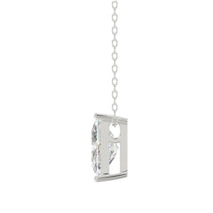14K White Gold Diamond Initial “N” Pendant 1 1/2CT Fancy Cut Ladies Alphabet Charm with Chain