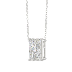 14K White Gold Diamond Initial “N” Pendant 1 1/2CT Fancy Cut Ladies Alphabet Charm with Chain