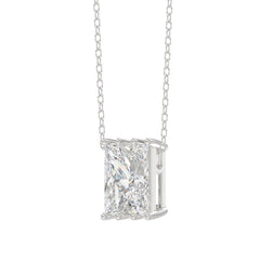 14K White Gold Diamond Initial “N” Pendant 1 1/2CT Fancy Cut Ladies Alphabet Charm with Chain