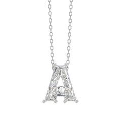 14K WHITE GOLD 1 5/8CT FANCY CUT ALPHABET DIAMOND LADIES PENDANT WITH CHAIN