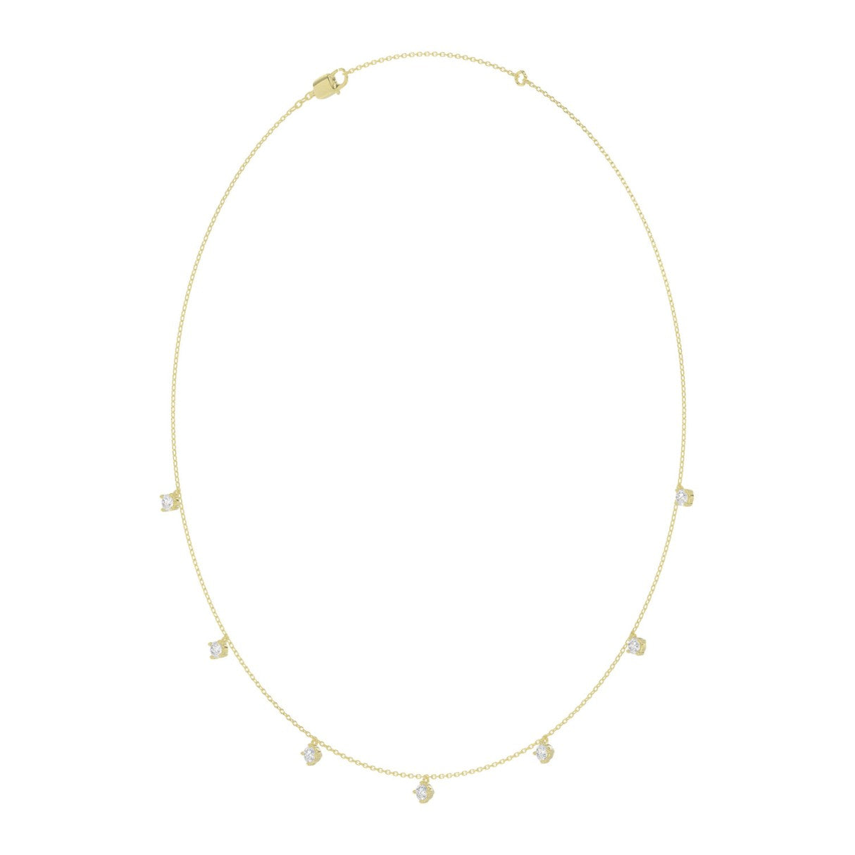 10K YELLOW GOLD 1.00CT ROUND DIAMOND LADIES NECKLACE