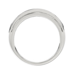 14K WHITE GOLD 1.00CT ROUND DIAMOND MEN'S BAND