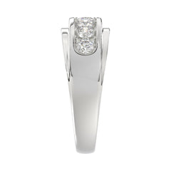 14K WHITE GOLD 1.00CT ROUND DIAMOND MEN'S BAND