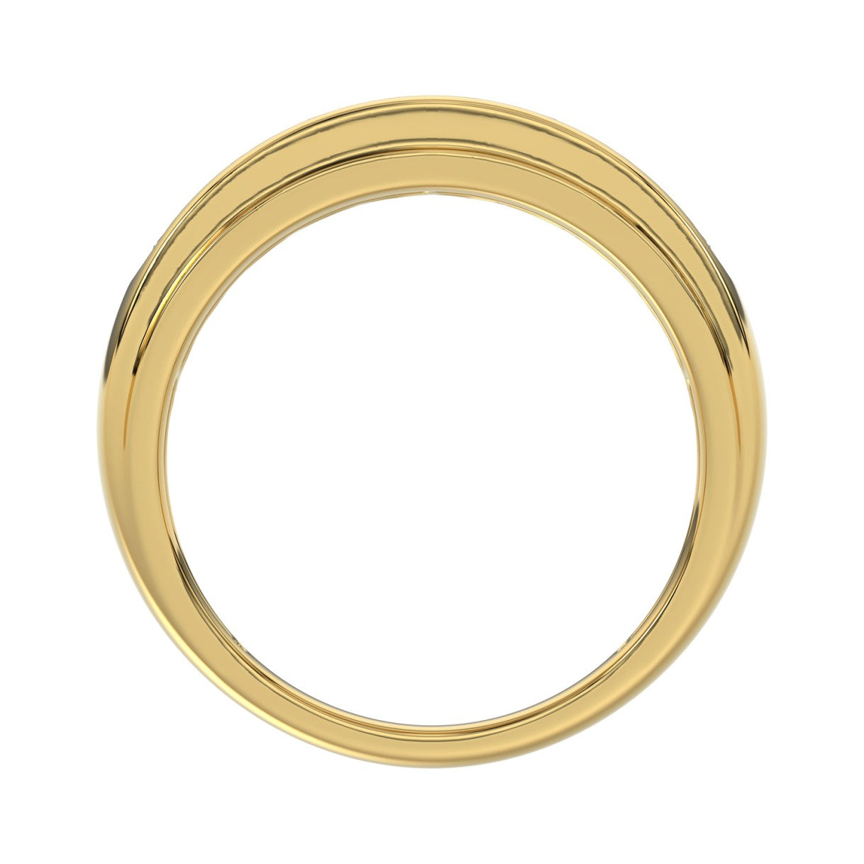 14K YELLOW GOLD 1.00CT ROUND DIAMOND MEN'S BAND