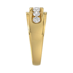 14K YELLOW GOLD 1.00CT ROUND DIAMOND MEN'S BAND