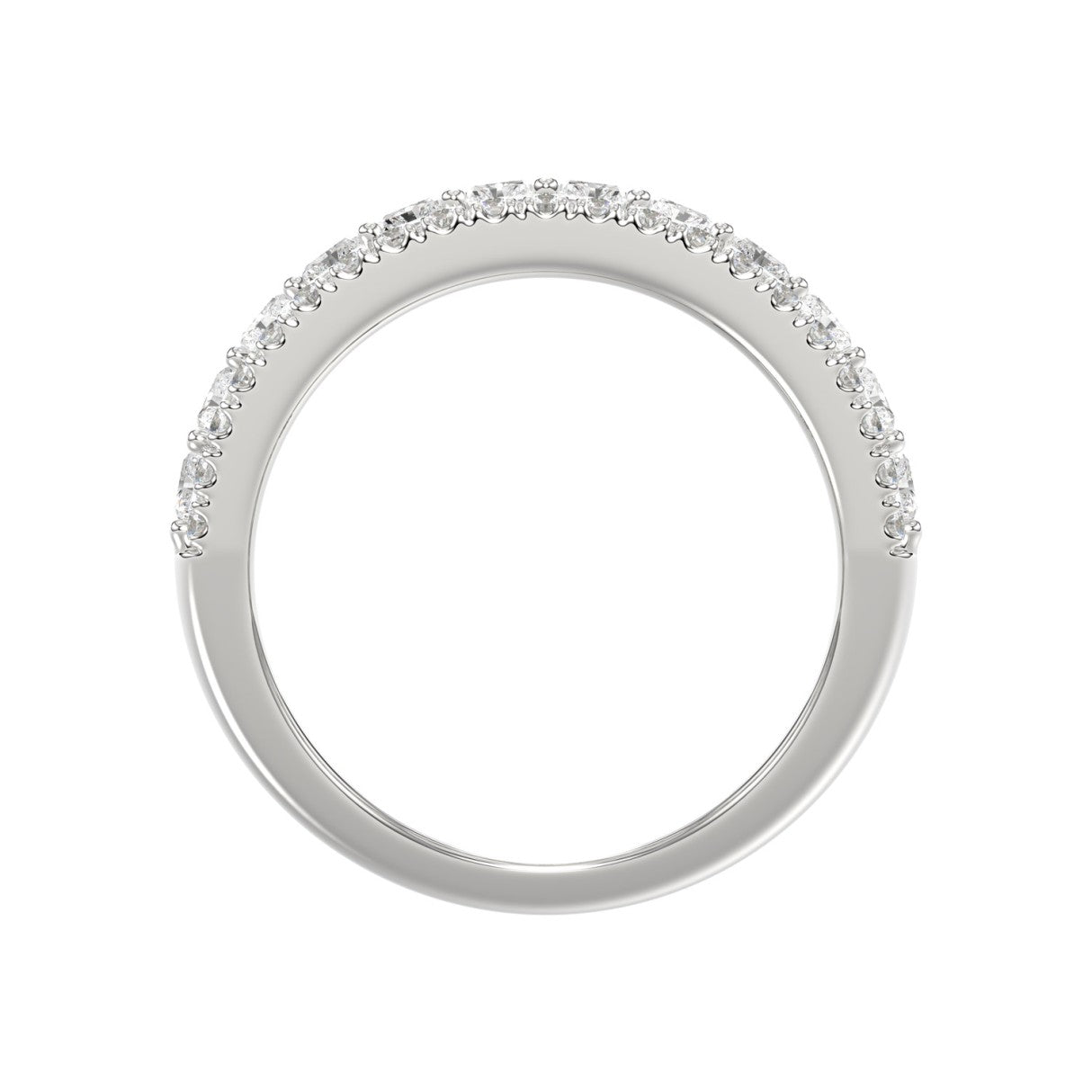 Ladies 14K White Gold Ladies Band 2 1/4CT Featuring Round &amp; Radiant Cut Diamonds