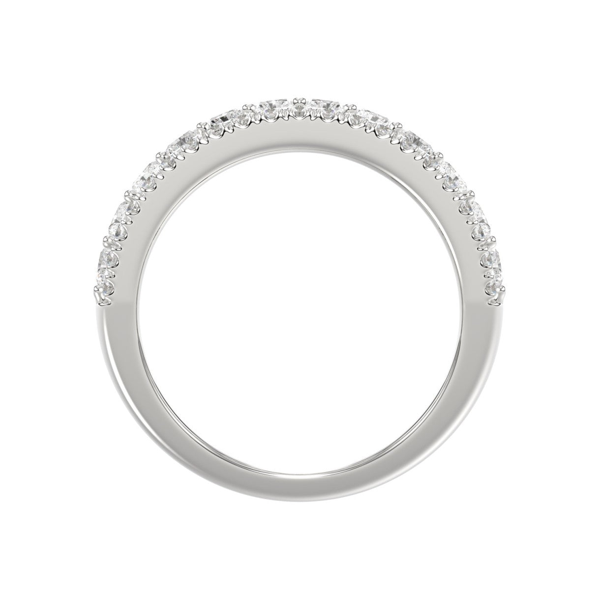 Ladies 14K White Gold Ladies Band 2 1/4CT Featuring Round &amp; Radiant Cut Diamonds