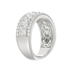 Ladies 14K White Gold Ladies Band 2 1/4CT Featuring Round &amp; Radiant Cut Diamonds