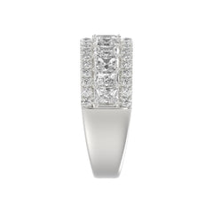 Ladies 14K White Gold Ladies Band 2 1/4CT Featuring Round &amp; Radiant Cut Diamonds